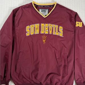 Vintage Arizona State Sun Devils Maroon Windbreaker Pullover Mens Size L
